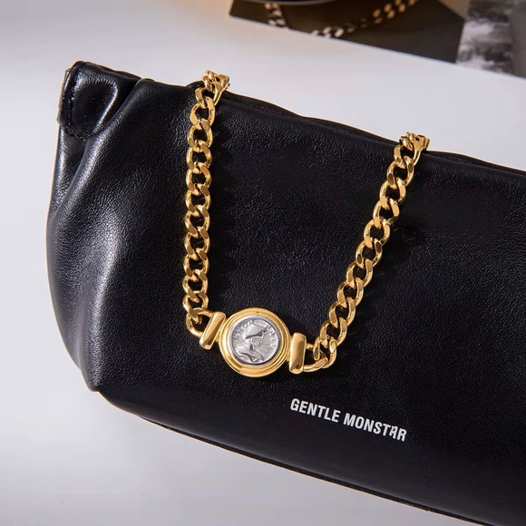 18K Gold Plated Silver Coin Necklace - Picture 4 of 7